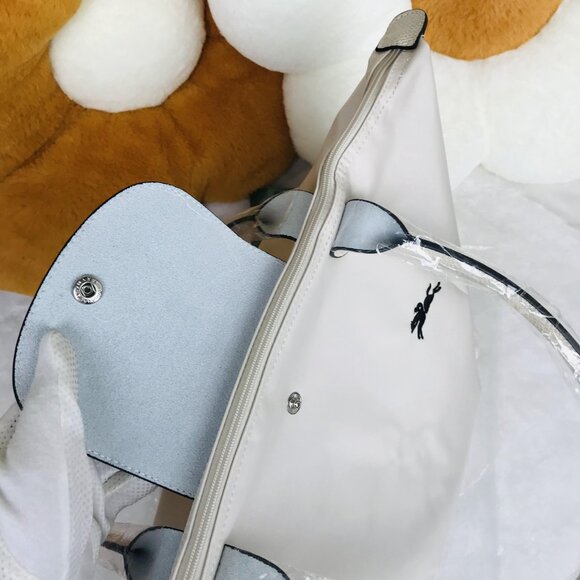 NWT Longchamp Le Pliage Original Large Shoulder Nylon Bag Tote IN OFF WHITE - Picture 11 of 14